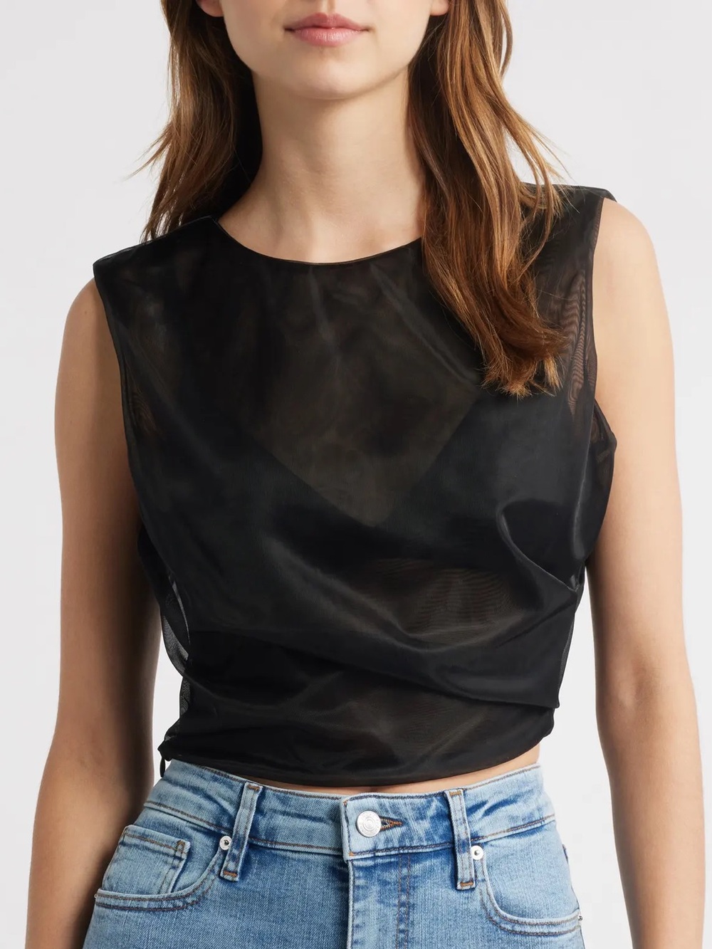NWT - FRAME Twist Mesh Tank - Black - SZ M
